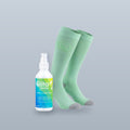 QILTA Soothe 250ml foot spray with green QILTA Long Socks bundle